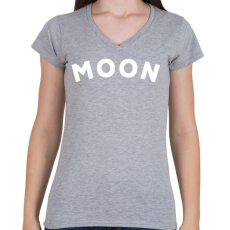 PRINTFASHION MOON - Női V-nyakú póló - Sport szürke