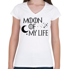 PRINTFASHION Moon Of My Life - Női V-nyakú póló - Fehér