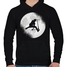 PRINTFASHION Moon scooter - Férfi kapucnis pulóver - Fekete