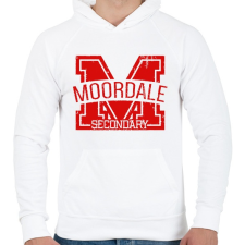 PRINTFASHION Moordale - Férfi kapucnis pulóver - Fehér férfi pulóver, kardigán