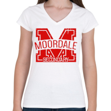 PRINTFASHION Moordale - Női V-nyakú póló - Fehér