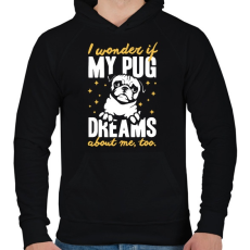 PRINTFASHION Mopsz álom - Férfi kapucnis pulóver - Fekete