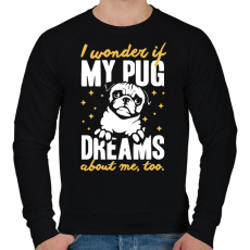 PRINTFASHION Mopsz álom - Férfi pulóver - Fekete