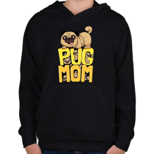 PRINTFASHION Mopsz Anya - Gyerek kapucnis pulóver - Fekete gyerek pulóver, kardigán