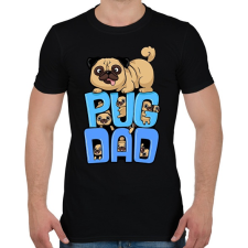 PRINTFASHION Mopsz Apa - Férfi póló - Fekete férfi póló