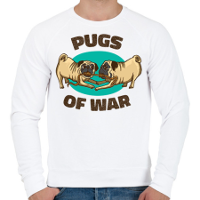 PRINTFASHION Mopsz csata - Férfi pulóver - Fehér férfi pulóver, kardigán