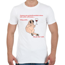 PRINTFASHION mopsz és bor - Férfi póló - Fehér férfi póló
