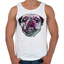 PRINTFASHION Mopsz - Férfi atléta - Fehér atléta, trikó