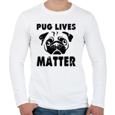 PRINTFASHION Mopsz - Férfi hosszú ujjú póló - Fehér