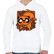 PRINTFASHION Mopsz - Férfi kapucnis pulóver - Fehér férfi pulóver, kardigán