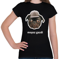PRINTFASHION mopsz gazdi 3 - Női póló - Fekete női póló