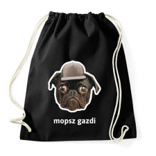 PRINTFASHION mopsz gazdi 3 - Sportzsák, Tornazsák - Fekete tornazsák
