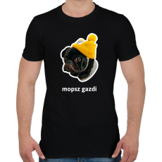 PRINTFASHION mopsz gazdi 4 - Férfi póló - Fekete