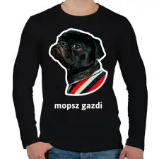 PRINTFASHION mopsz gazdi - Férfi hosszú ujjú póló - Fekete férfi póló