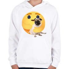 PRINTFASHION Mopsz - Gyerek kapucnis pulóver - Fehér gyerek pulóver, kardigán