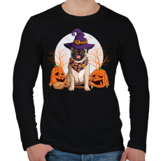 PRINTFASHION Mopsz halloween - Férfi hosszú ujjú póló - Fekete