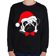 PRINTFASHION Mopsz karácsony - Gyerek pulóver - Fekete