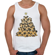 PRINTFASHION Mopsz karácsonyfa - Férfi atléta - Fehér atléta, trikó