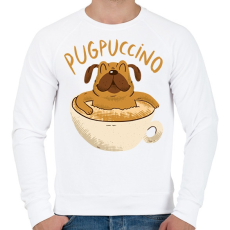 PRINTFASHION Mopsz kávé - Férfi pulóver - Fehér