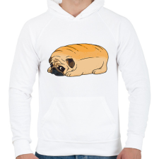 PRINTFASHION Mopsz kenyér - Férfi kapucnis pulóver - Fehér férfi pulóver, kardigán