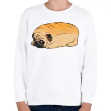 PRINTFASHION Mopsz kenyér - Gyerek pulóver - Fehér gyerek pulóver, kardigán