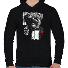 PRINTFASHION Mopsz keresztapa - Férfi kapucnis pulóver - Fekete