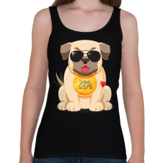 PRINTFASHION Mopsz kutya - Női atléta - Fekete