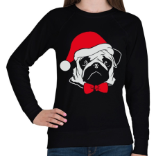 PRINTFASHION Mopsz mikulás - Női pulóver - Fekete női pulóver, kardigán
