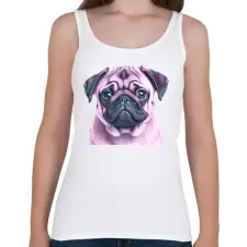 PRINTFASHION mopsz - Női atléta - Fehér női trikó