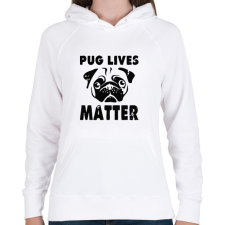 PRINTFASHION Mopsz - Női kapucnis pulóver - Fehér női pulóver, kardigán
