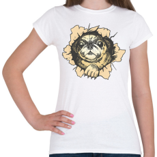 PRINTFASHION Mopsz - Női póló - Fehér