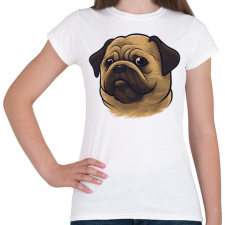 PRINTFASHION Mopsz - Pug - Női póló - Fehér női póló
