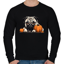 PRINTFASHION mopsz tökkel - Férfi pulóver - Fekete férfi pulóver, kardigán