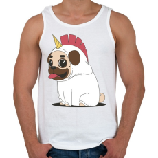 PRINTFASHION Mopsz unikornis - Férfi atléta - Fehér