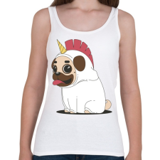 PRINTFASHION Mopsz unikornis - Női atléta - Fehér női trikó