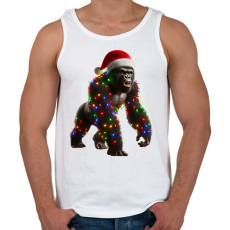PRINTFASHION Morcos karácsonyi party gorilla - Férfi atléta - Fehér