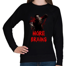 PRINTFASHION More Brains - Női pulóver - Fekete