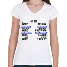 PRINTFASHION more passion fekete (tiktok) - Női V-nyakú póló - Fehér