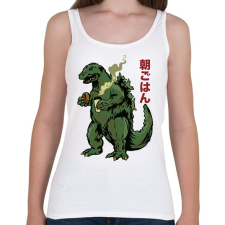 PRINTFASHION Morning Godzilla - Női atléta - Fehér női trikó
