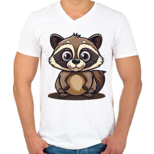 PRINTFASHION Mosó maci - Férfi V-nyakú póló - Fehér férfi póló