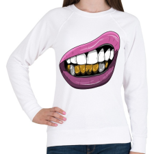 PRINTFASHION Mosolygó Gagnsta - Női pulóver - Fehér női pulóver, kardigán