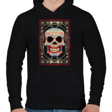 PRINTFASHION Mosolygó koponya - Férfi kapucnis pulóver - Fekete