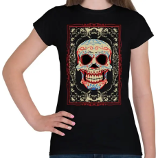 PRINTFASHION Mosolygó koponya - Női póló - Fekete