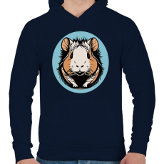 PRINTFASHION Mosolygó tengerimalac - Férfi kapucnis pulóver - Sötétkék