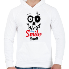 PRINTFASHION Mosolyogj - Férfi kapucnis pulóver - Fehér