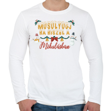 PRINTFASHION Mosolyogj, ha hiszel - Férfi hosszú ujjú póló - Fehér férfi póló