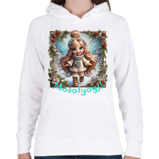 PRINTFASHION Mosolyogj! - Női kapucnis pulóver - Fehér női pulóver, kardigán