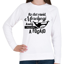 PRINTFASHION Mosolyogj vicces - Női pulóver - Fehér női pulóver, kardigán