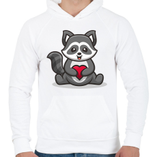 PRINTFASHION mosómedve - Férfi kapucnis pulóver - Fehér
