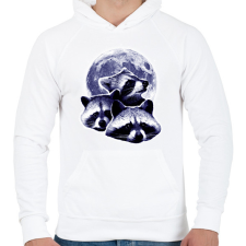 PRINTFASHION Mosómedvék - Férfi kapucnis pulóver - Fehér férfi pulóver, kardigán